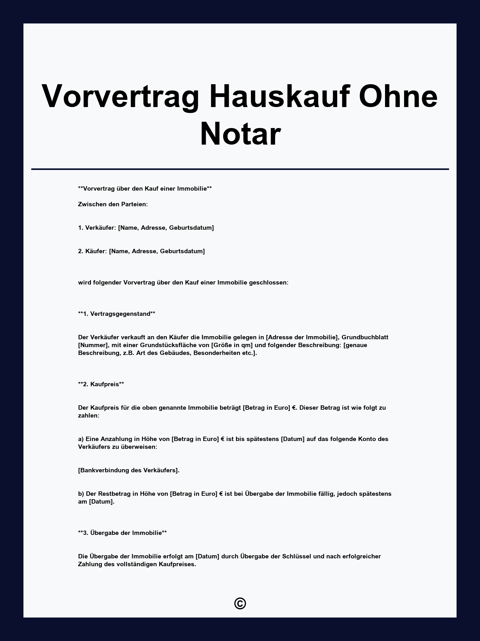 Vorvertrag Hauskauf Ohne Notar
